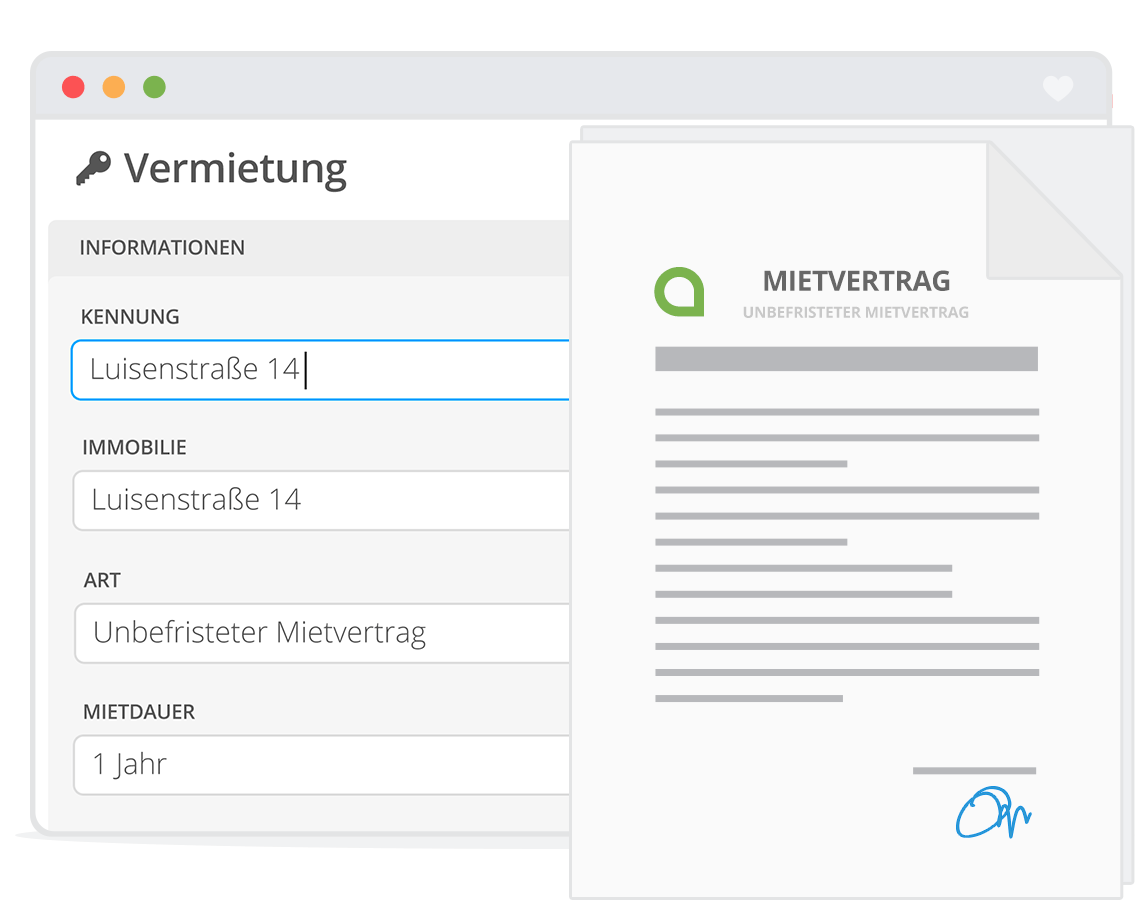 Vorausgefüllter Mietvertrag